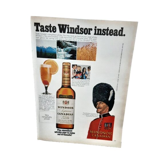 Vintage 1973 Windsor Whisky Print Ad Canadian Supreme Alcohol Original - Picture 1 of 1